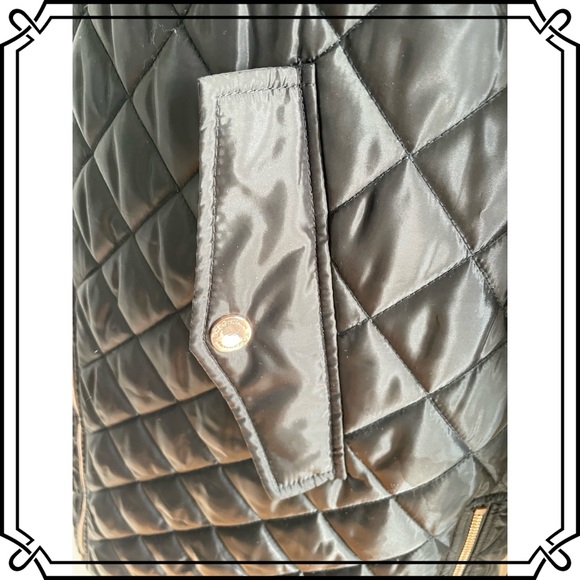 BCBG Generation Diamond Quilted Long Line Bomber Coat w knit collar & cuffs - Picture 6 of 9